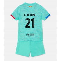 Barcelona Frenkie de Jong #21 Tredje Tröja Barn 2023-24 Kortärmad (+ Korta byxor)